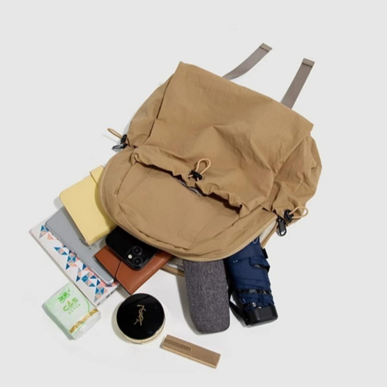 Zaino Fashion Cordo Zaino, Casual Daypack con Multi Tasche per Gli Studenti Scuola attività All'aperto-Khaki