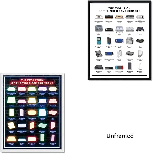Miniatura 4 de Noare Pósteres retro de consola de videojuegos para arte de pared, decoración de sala de juegos de neón, decoración de habitación de adolescentes,