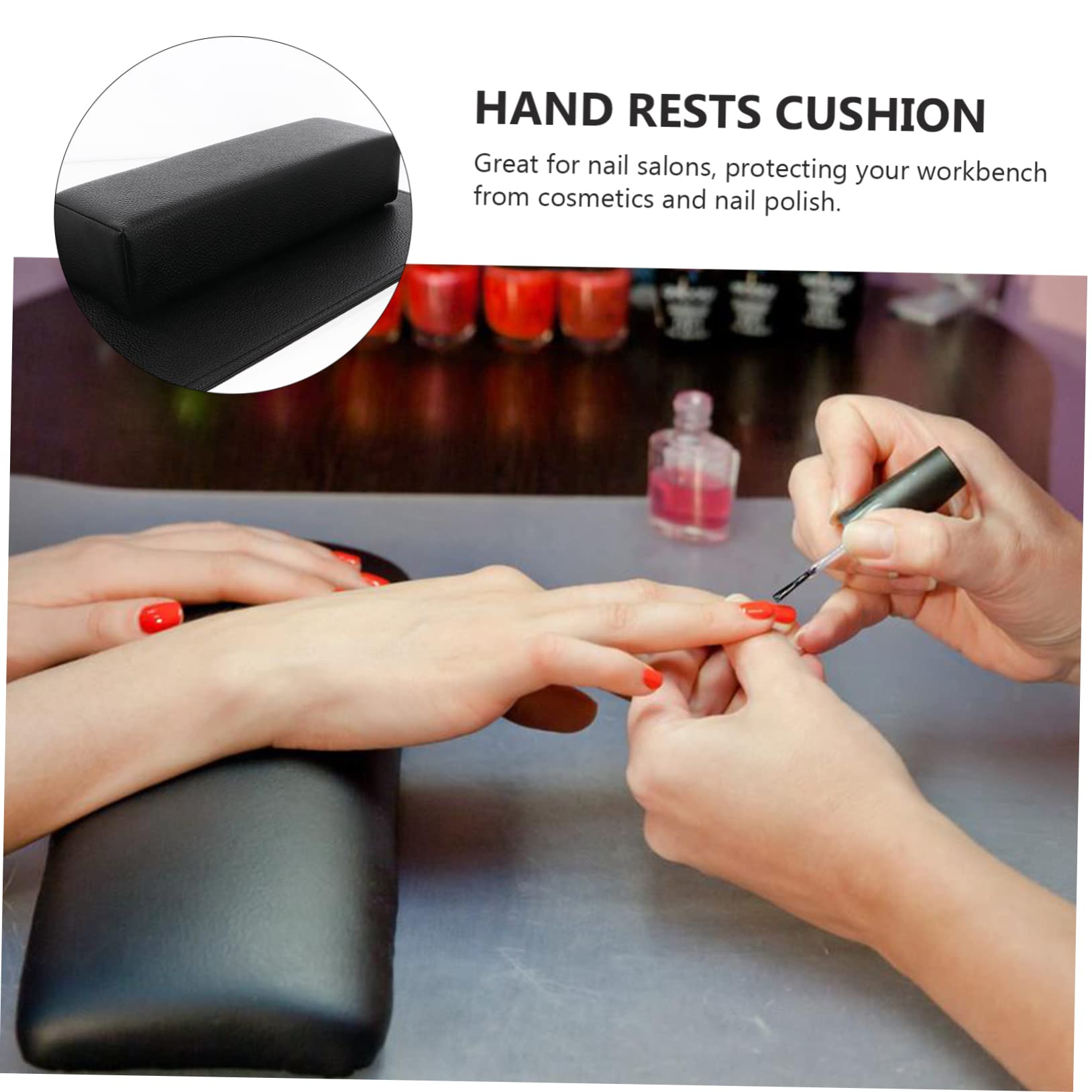 2 Stück Nagelkunst Handauflage aus PU Leder für Maniküre Zuhause