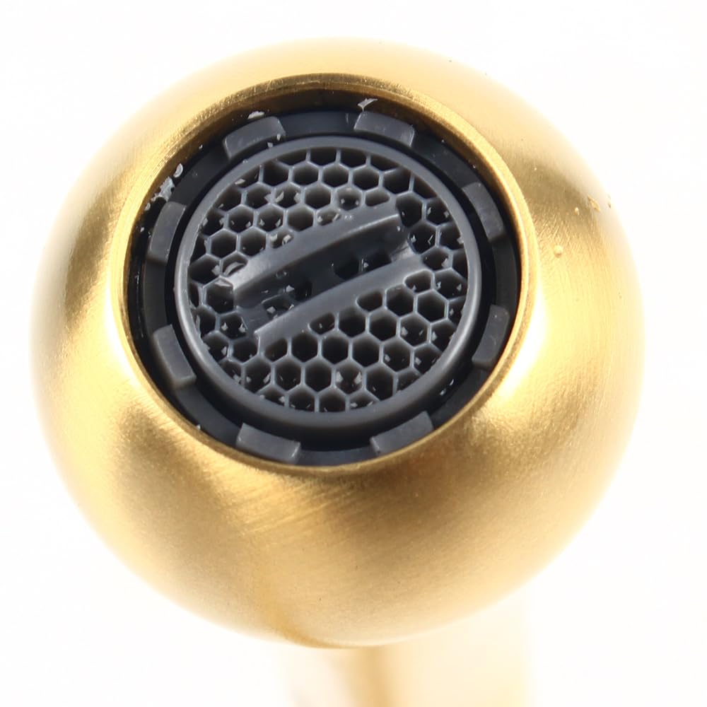 Grifo alto dorado para lavabo de baño, monomando de diseño dorado, con caño giratorio 360°, grifo, grifo mezclador para lavabo, cepillado