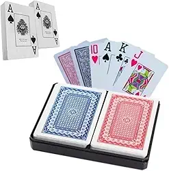 Kit 2 Jogo de Baralho Luxo Plástico Impermeável Resistente Lavável