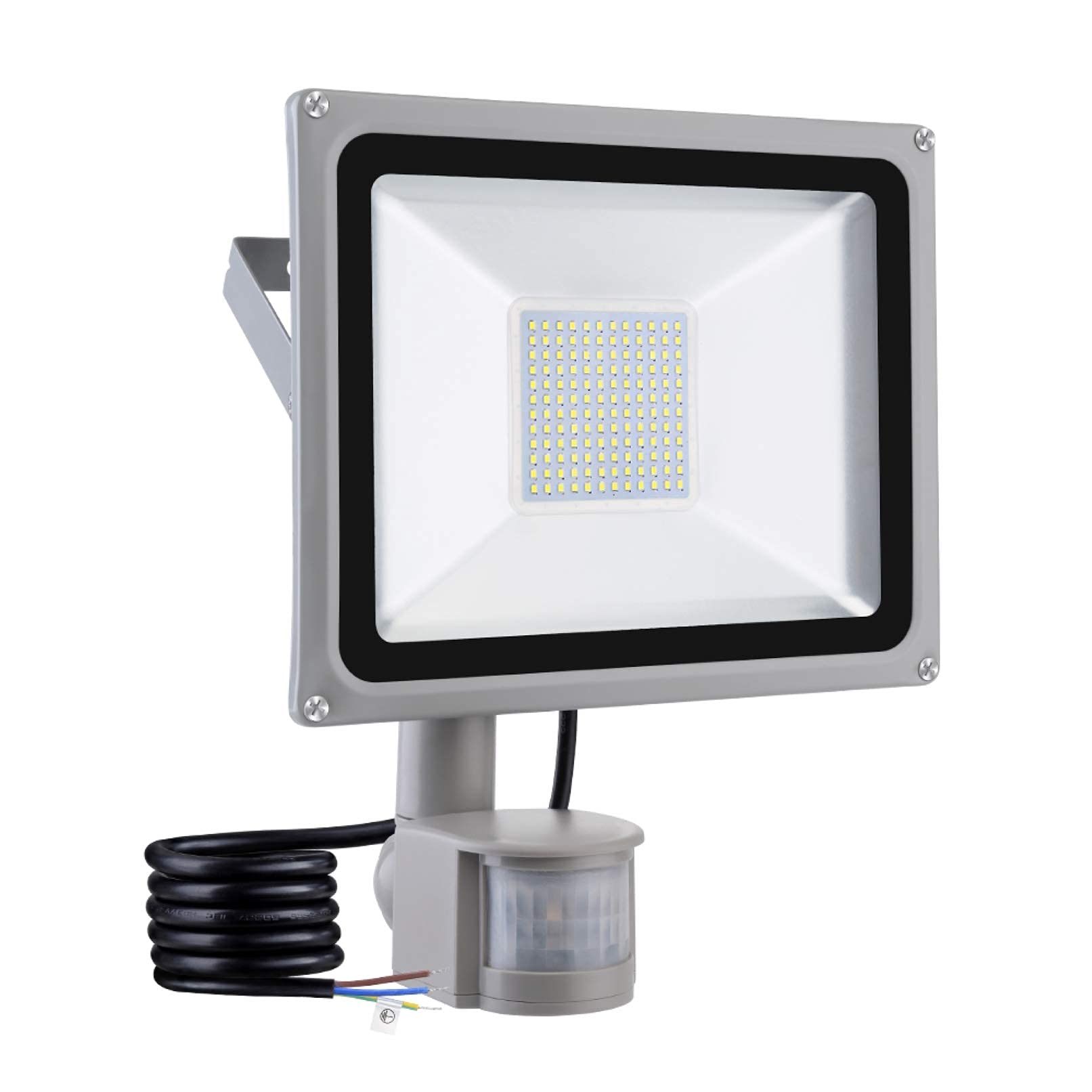 Focos Led De Luz Blanca Diurna De 100 W, Luces De Seguridad Impermeables Ip65, Luz De Trabajo De 8000 Lúmenes Y 6500 K con Sensor Pir, Ideal para Estanques De Jardí