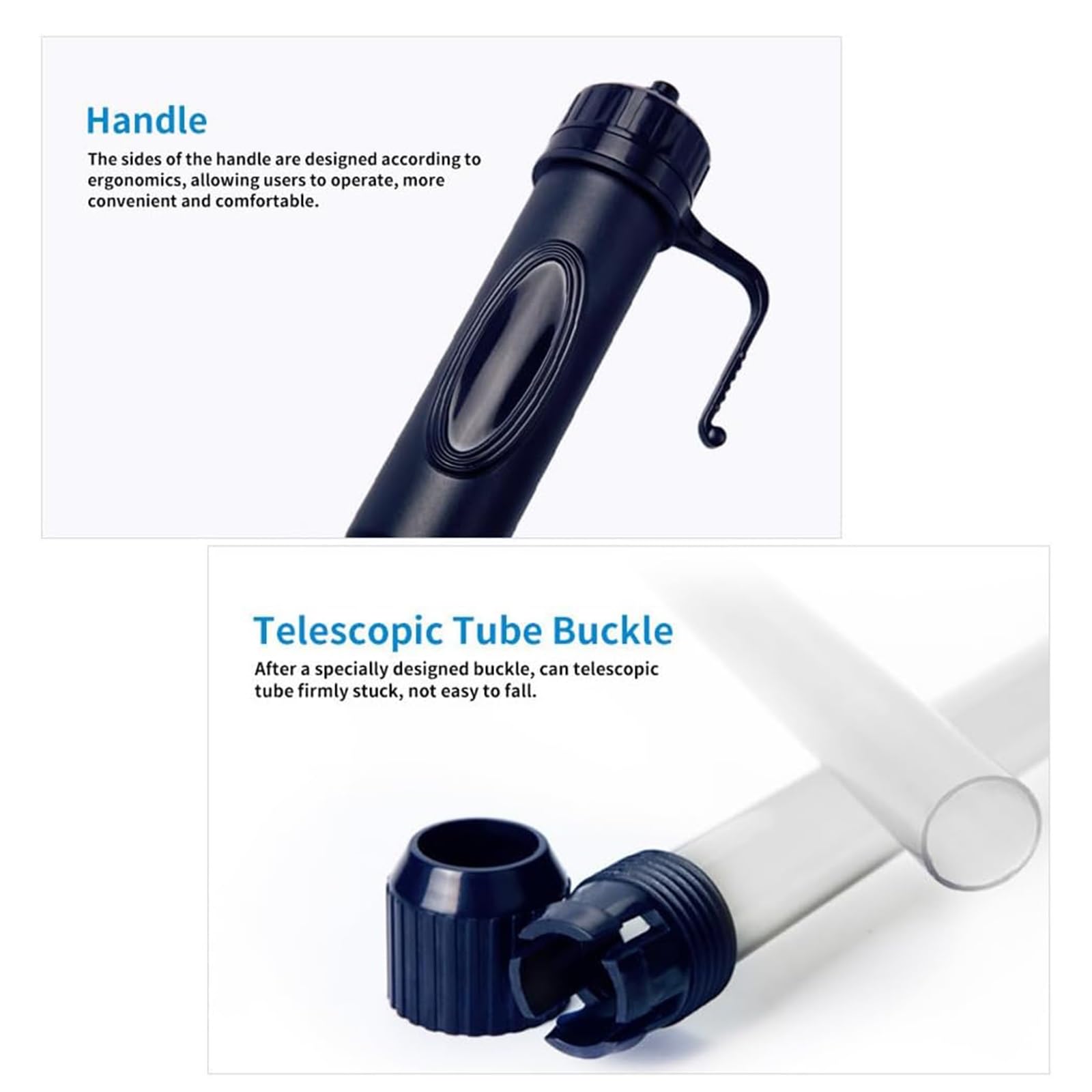 Nettoyeur de gravier d'aquarium, changeur d'eau à pression manuelle avec bouton de compression d'air, siphon d'aquarium, kit de nettoyage du sable avec tuyau pour un entretien facile