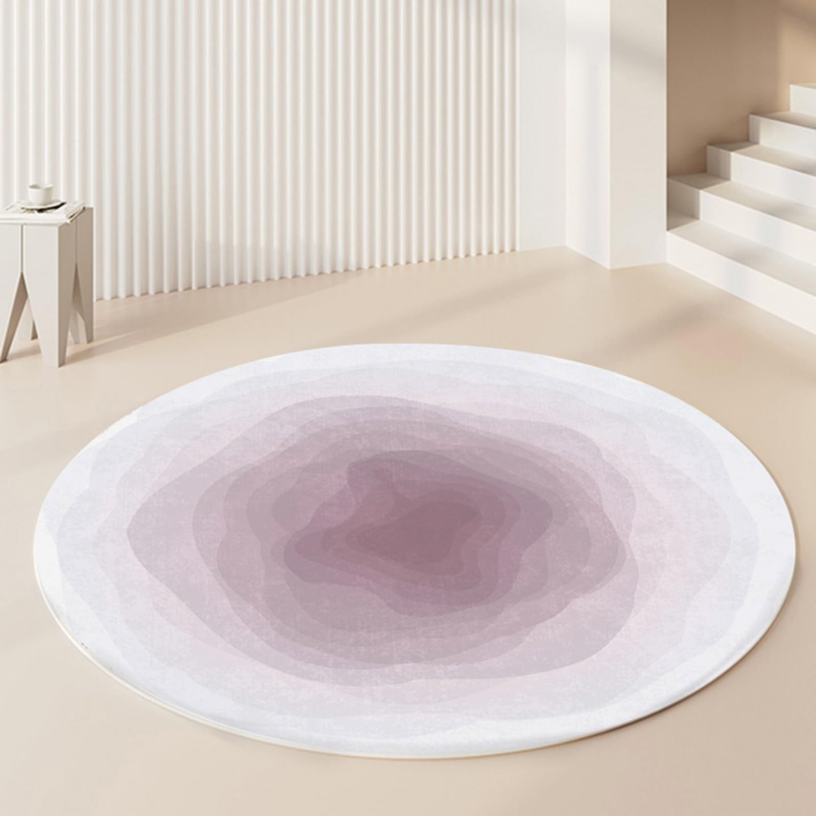 Tapis de salon anti sol froid épais moelleux doux rond 200 cm chambre