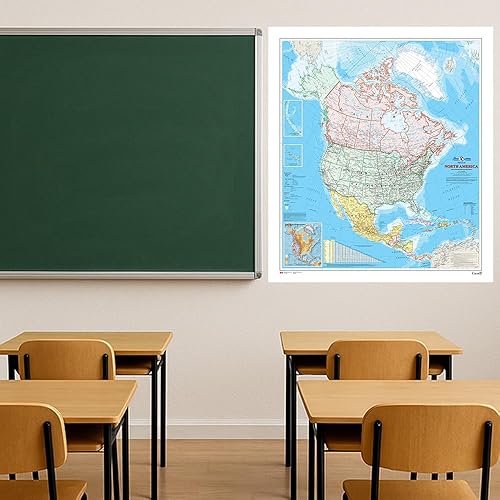 Miniatura 2 de Mapa de pared de América del Norte - Atlas of Canada - 34" x 39" laminado