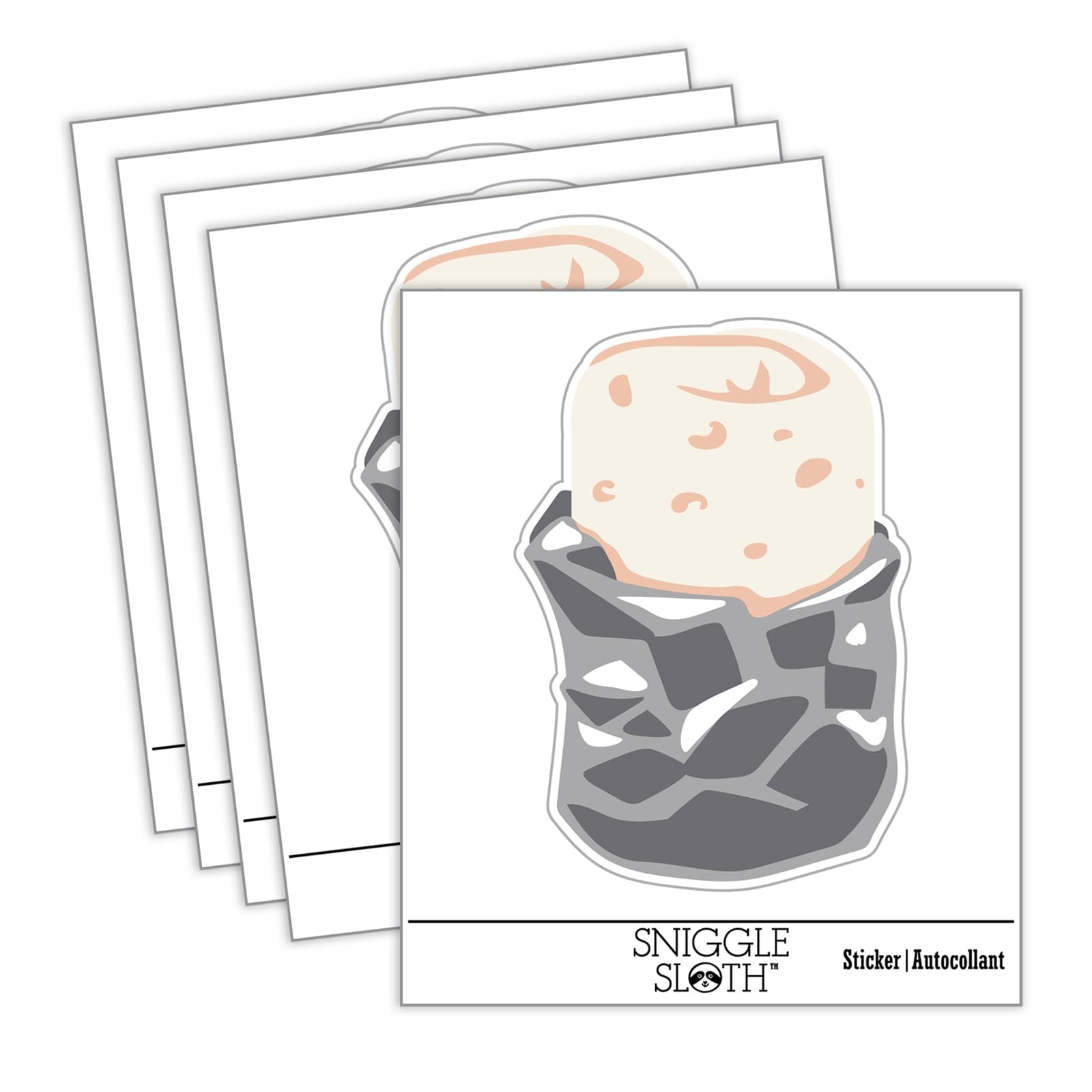 Burrito Wrapped in Foil Mexican Food Waterproof Vinyl Phone Tablet Laptop Water Bottle Car Window Bumper Decal Sticker Set - 5 Pack - Gloss Finish -