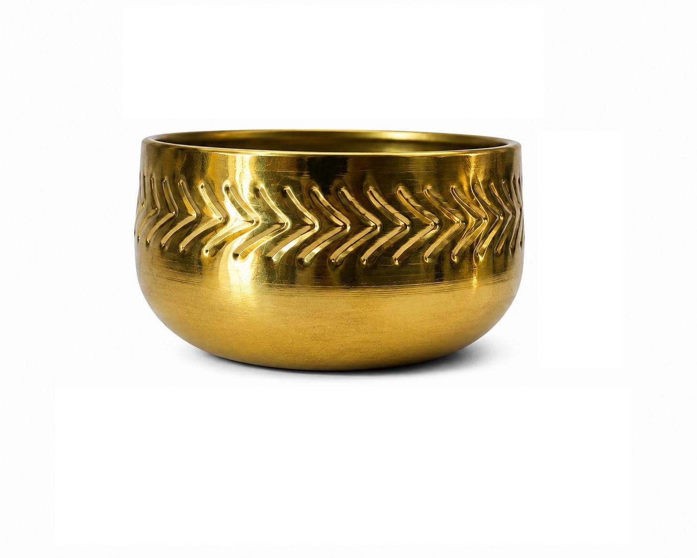 Gold Plated Iron Dish Pot Flower Pot | Arrow Hammered Finish-picture-11