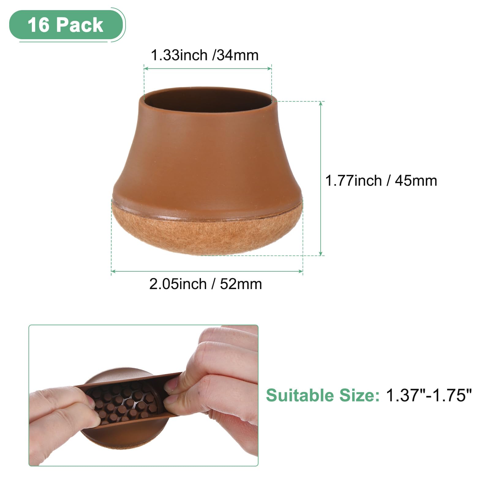 M METERXITY 16-Pack Chair Leg Floor Protectors - Image 3