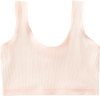 VIVAZYTGH Sujetadores Deportivos cómodos de algodón for niñas Adolescentes: Ropa Interior Informal de Color Liso, 95% algodón, for Edades de 8 a 18 años(Pink,M)