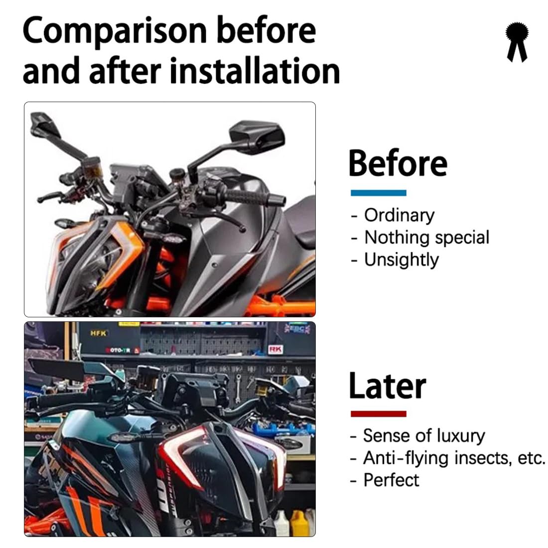 GXGM 1 Paire Rétroviseurs de guidon de moto réglables universels, retroviseur moto, rétroviseurs latéraux de moto, rétroviseurs latéraux Stealth Wind pour Z650 Z900 Z1000 Duke 390 790 1290 MT07 MT09