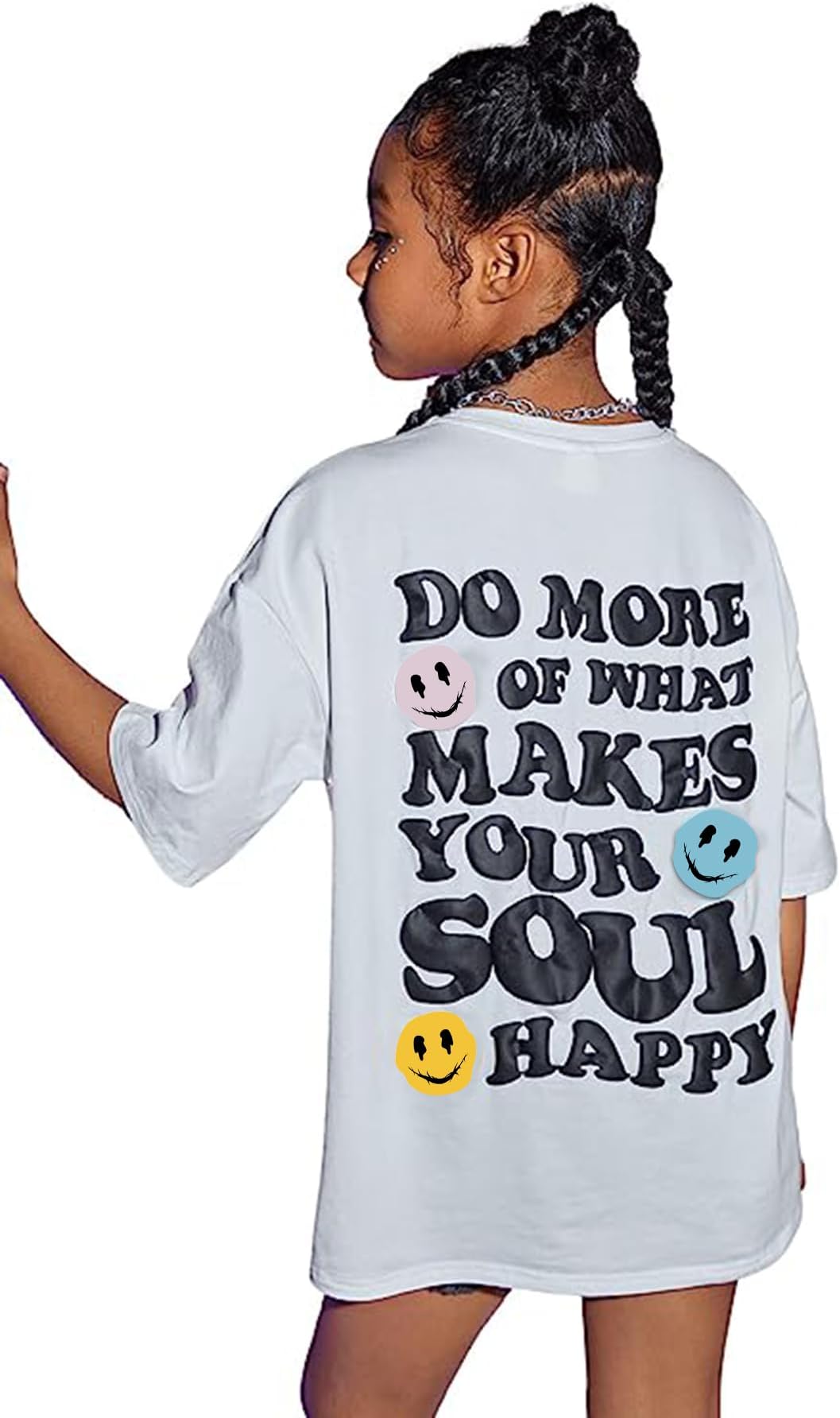 SOLY HUXGirl's Letter Graphic T Shirts Short Sleeve Cute Shirts Oversized Loose Tee Summer Tops