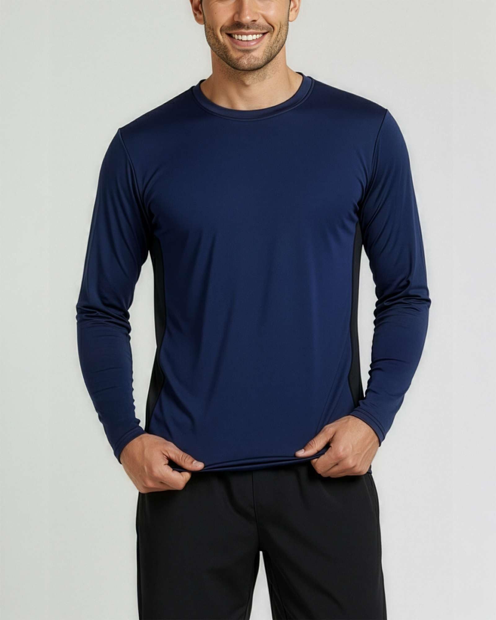 4er-Pack: Herren Dry-Fit Moisture Wicking Performance Langarm T-Shirt UV Sonnenschutz Outdoor Active Athletic Crew Top, Set K, L