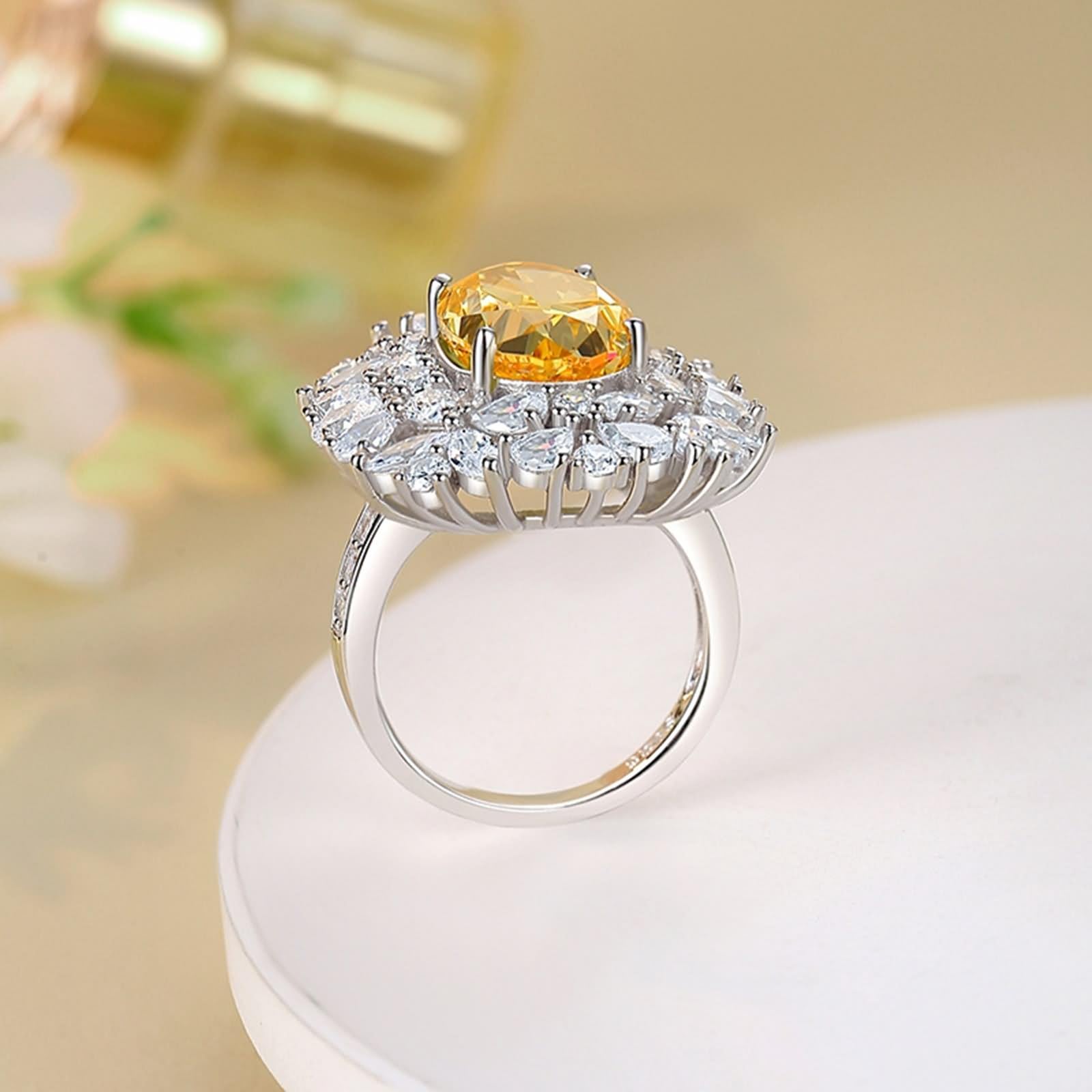 Anello di promessa gotico, anello nuziale di lusso da donna, regalo unico
