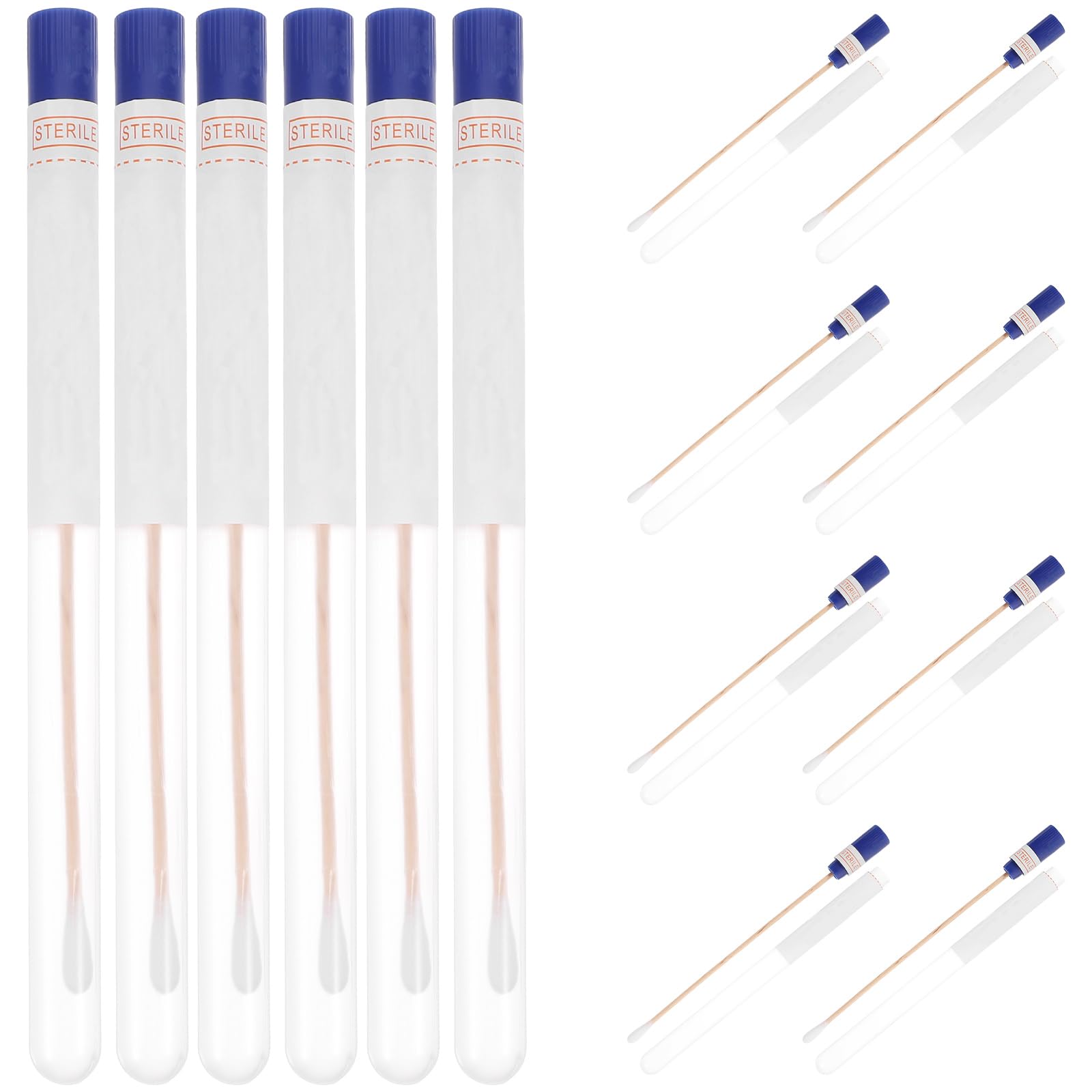 iplusmile Abstrichtupfer Steril mit Röhrchen 150 Stück, Einzeln Verpackte Abstrichstäbchen für Proben, 18 cm Tupfer zur Oberflächenprüfung
