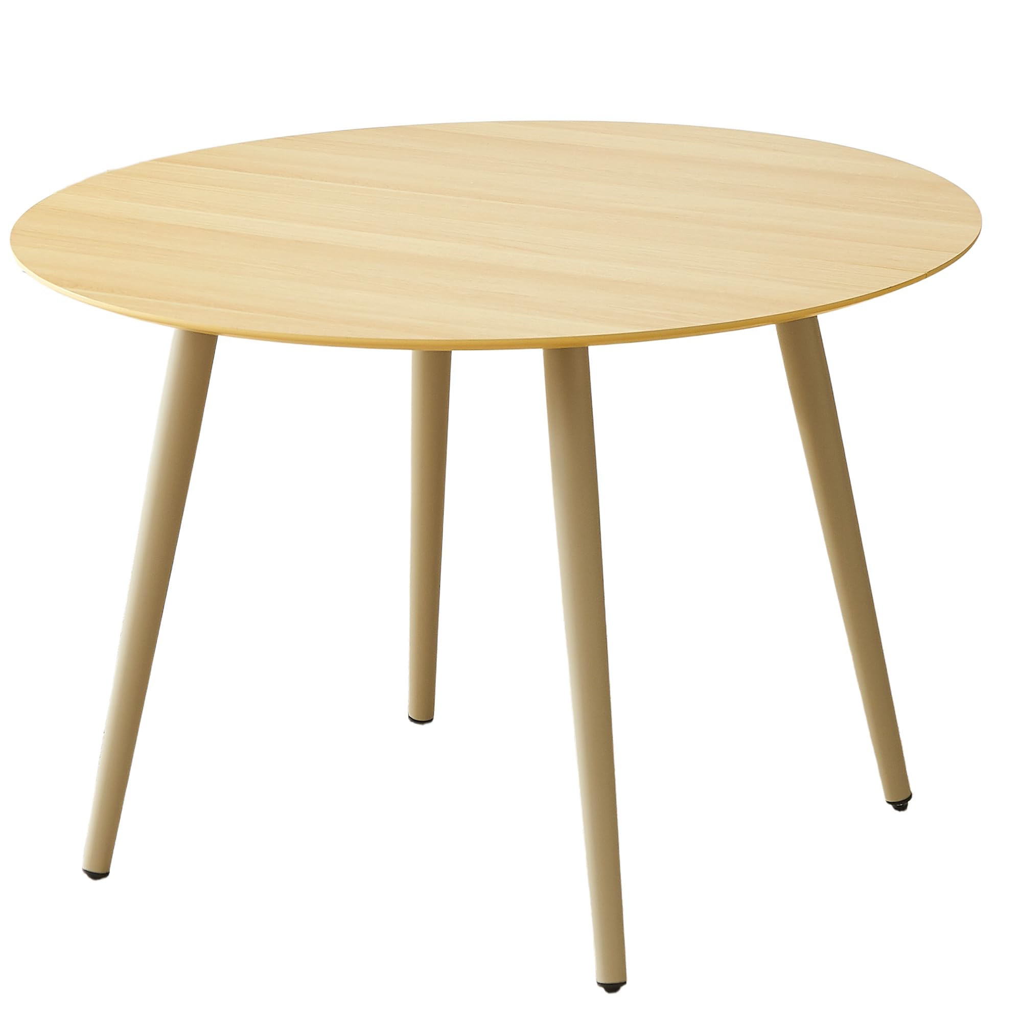 HIPIHOM 43.3 inch cream round dining table