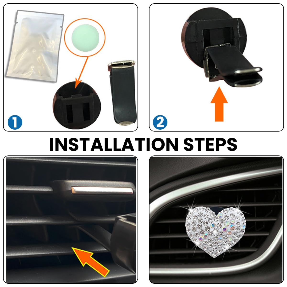 hifrom 20 pezzi accessori per auto brillantini, accessori per interni auto con brillantini per donne, accessori per auto brillantini, porta occhiali brillantini per donne, supporto per cellulare