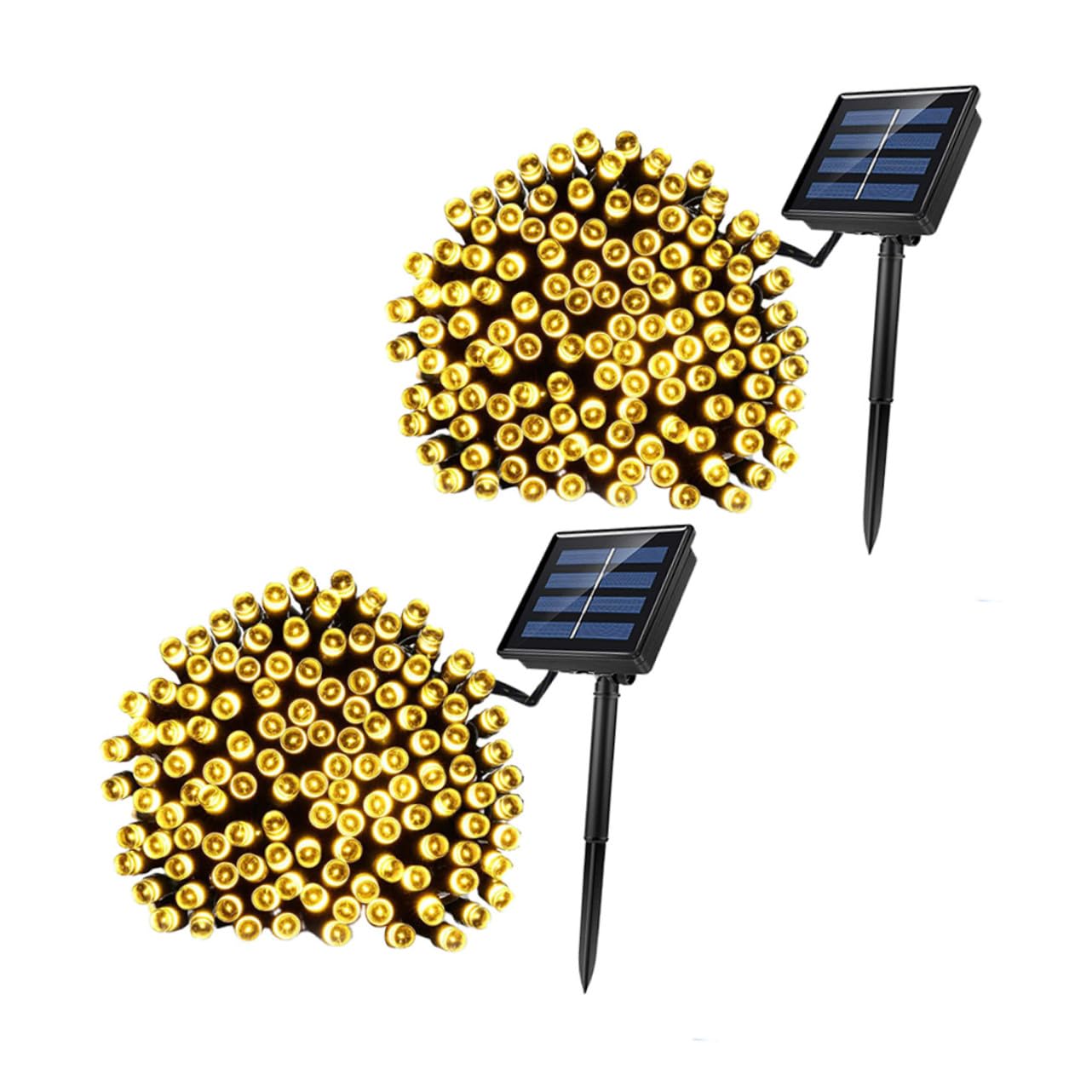 Solar LED Lichterkette 10m 100 Leds 2 Satz für Außen Weiß