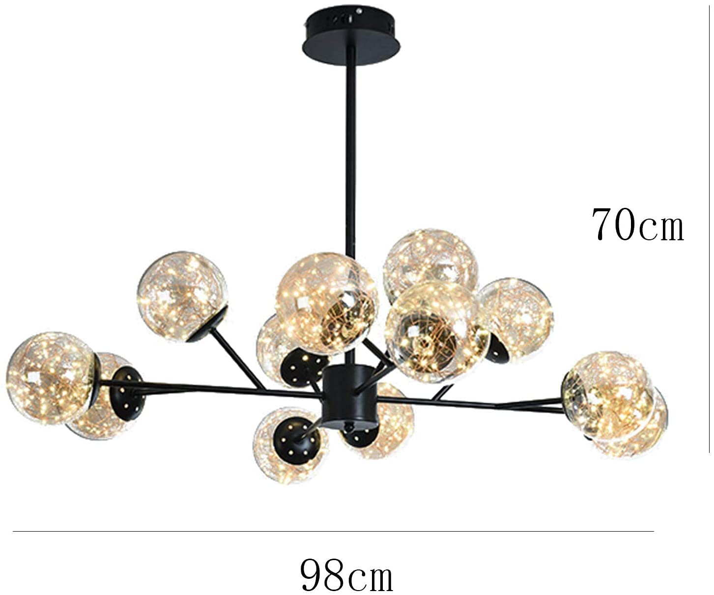 Nowoczesna lampa wisząca LED z możliwością ściemniania, czarna lampa sufitowa, współczesny żyrandol do jadalni, salonu, sypialni, przedpokoju, restauracji - ciepłe światło 12 cali