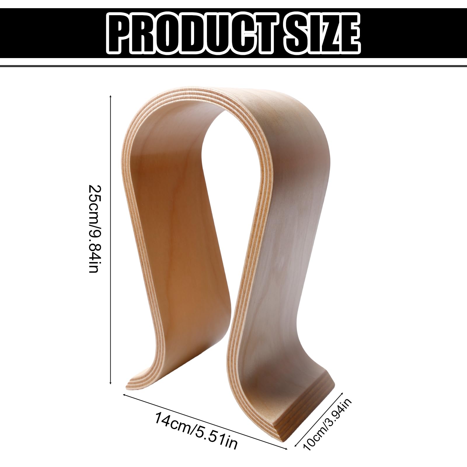 BORDEAG Kopfhörerhalter Aus HolzZ,25CM Kopfhörerhalter HolzZ,Kopfhörer Halter HolzZ Eiche,Kopfhörerständer Universal Aus Holz,Kopfhörer Ständer Holz Für Büro,Wohnzimmer Und Geschenk