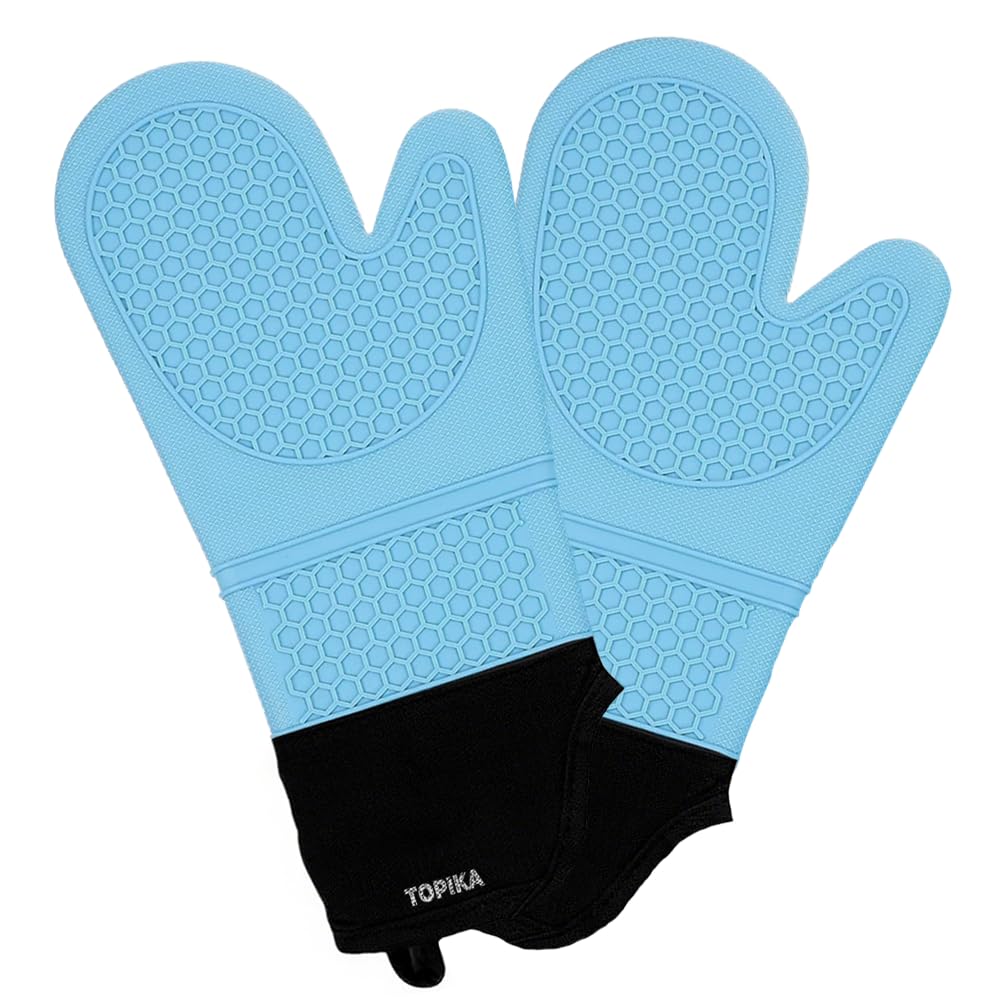 Topika Oven Mitts Heat Resistant Silicone,Oven Mitts with Soft