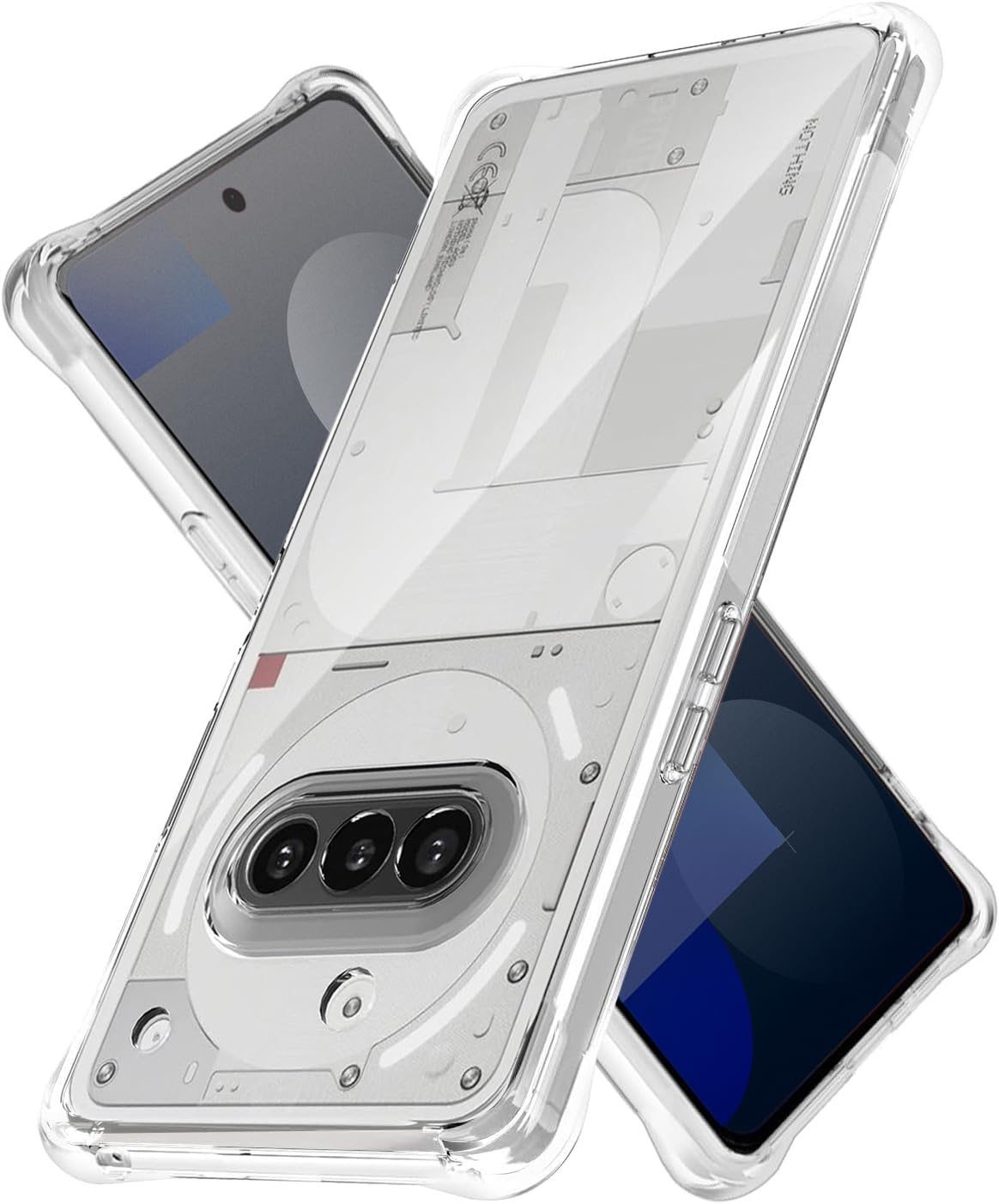 LAYJOY 対応 Nothing Phone 3A ケース 透明ソフトTPU 米軍MIL規格 耐衝撃 ナッシングフォン3a カバー [ 四隅强化保護 シリコン 軟性 全透明 全面保護 衝撃吸収] 対応 「ストラップホール付き」Nothing Phone 3aスマホケース（クリア）