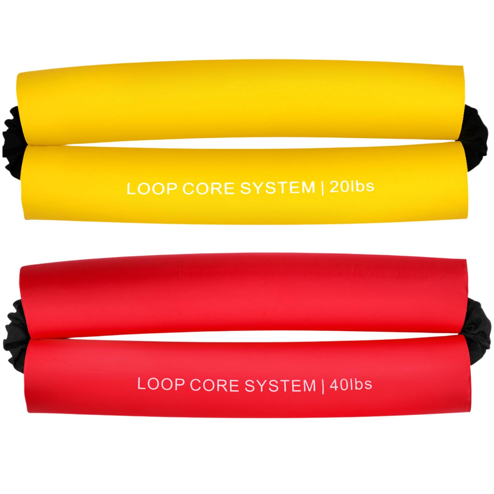 Soulchen 2 Pcs Hip Core System 20 40 Lbs Loop Resistance Bands Glute Workout Bands to Stretch Strengthen Legs Hips Thighs Exercise Equipment for Women Men Adults Yellow Red