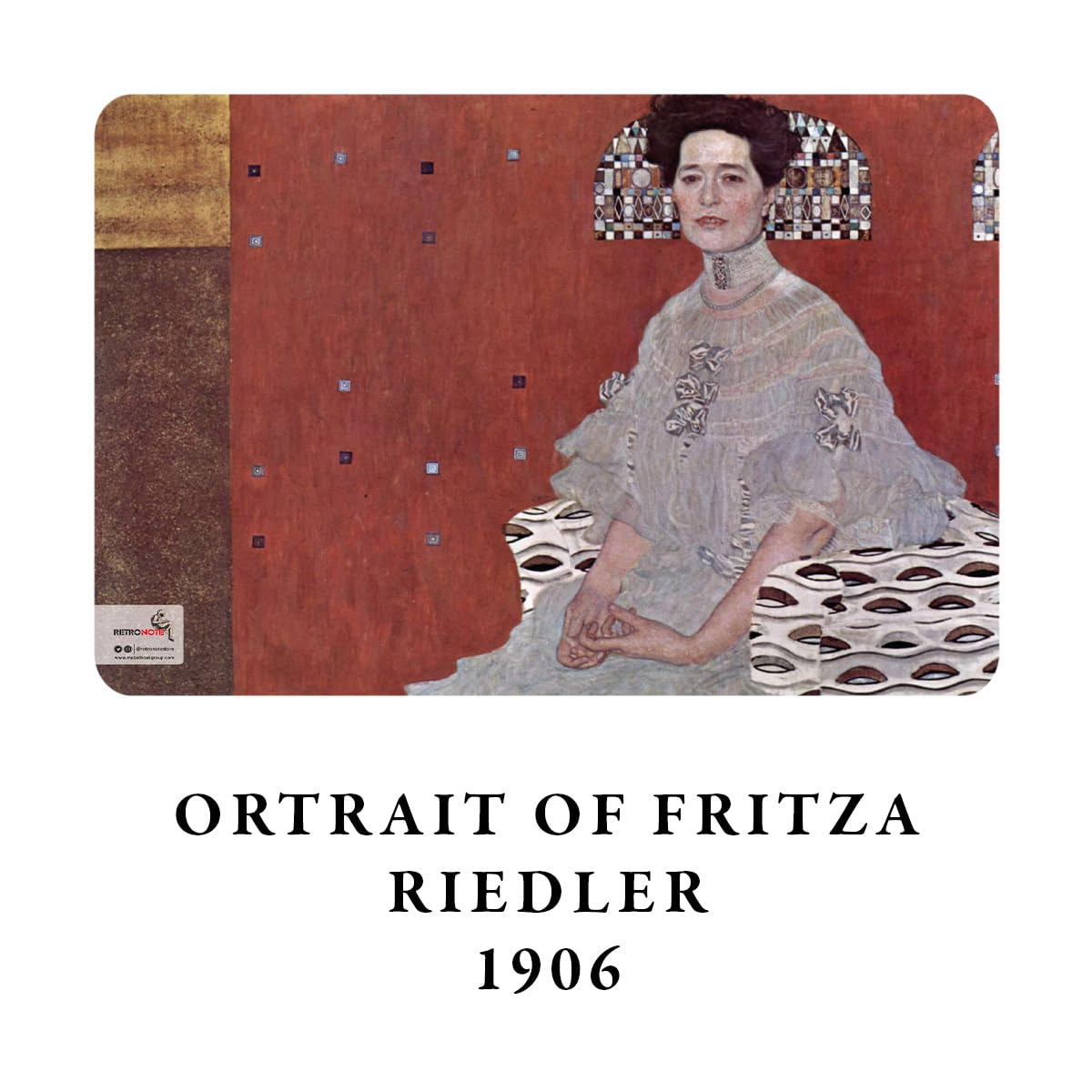 Retronote Gustav Klimt zestaw 4 zeszytów 2, portrety i krajobrazy, bez linii, 64 strony, 10,5 x 14 cm