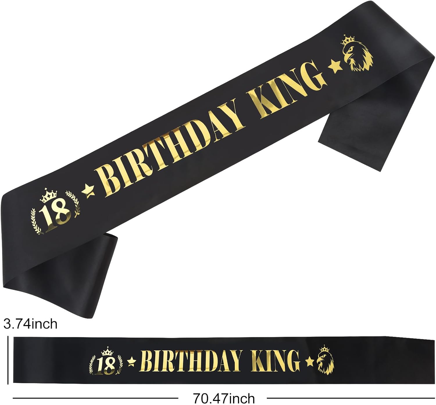 Semato 13th/16th/18th/21st Birthday Decorations for Him - Birthday King Crown and Sash Set for Men and Boys