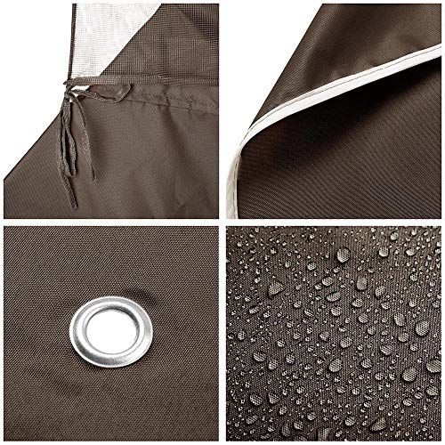 Yescom 12.8'X10.7' Canopy Top Replacement Coffee Liqueur For 2-Tier Sunjoy L-Gz339Pal Gazebo Cover #TOP2