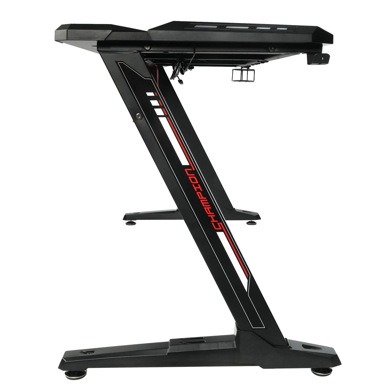 60'' RGB Gaming Desk AuAg Z Shaped Gaming Table with Large Fully Cover