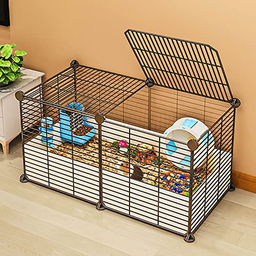 猫ケージ 屋内 猫ケージ 猫 ベビーサークル 屋外 猫 エンクロージャー 取り外し可能 ペットケージ 犬 猫ハウス 小動物用 猫 モルモット ウサギ ハムスター バニー 子犬(カラー: ブラック、サイズ:72x37x37cm)