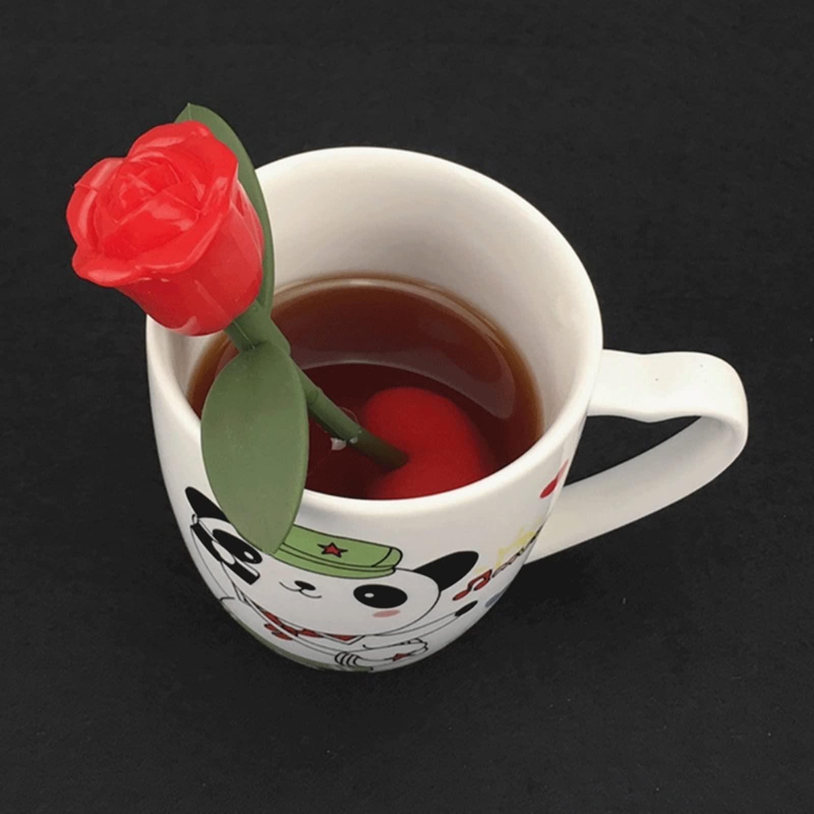 Colador de té, difusor de filtro de rosas de té, colador de silicona para diferentes tazas y hojas, herramienta de barra de cocina, accesorio de cocina (ciruela)