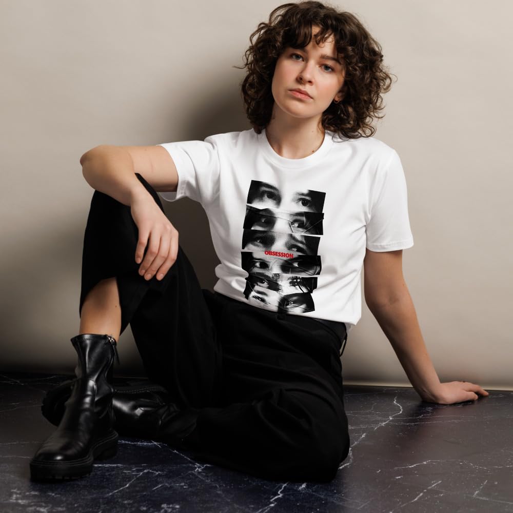 NBC Universal Obsession Movie Nikki Eyes T-Shirt - Offiziell lizenziertes Horrorfilm Graphic Obsession Tee Unisex Fan Bekleidung