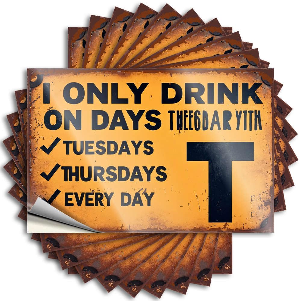 Bumper Summer Girl Western Window I Only Drink On Tuesdays, Thursdays - Scratch Resistant Stickers(6X9CM)