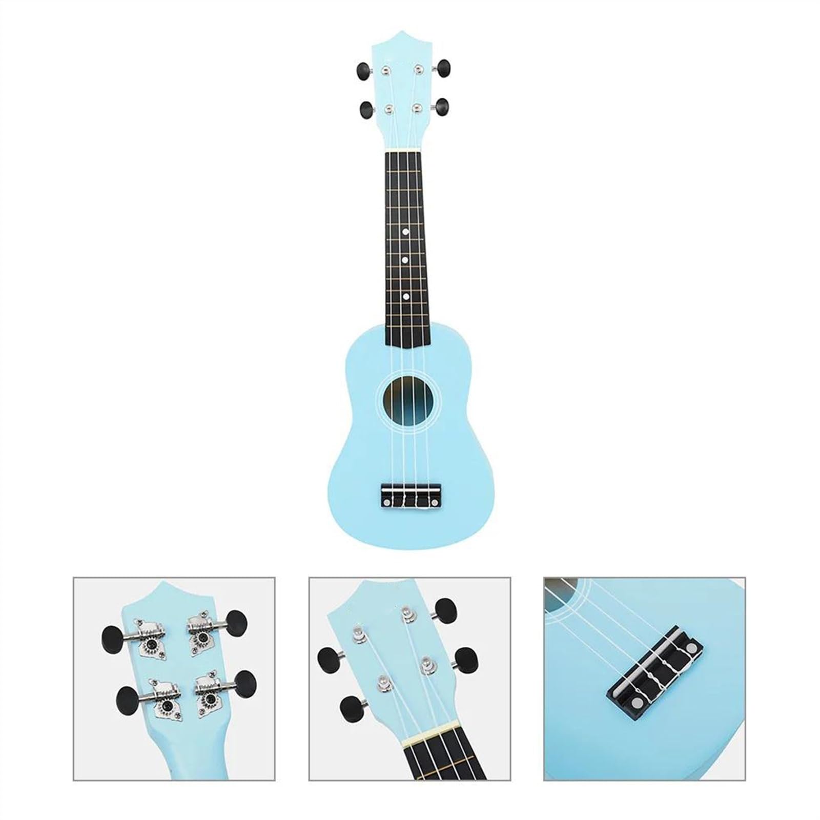 Ukulele Instrumentów Muzycznych 21-calowy Drewniany Instrument Ukulele Mała Mini Gitara Ukulele Dla Początkujących Uczniów (Color : Blue)