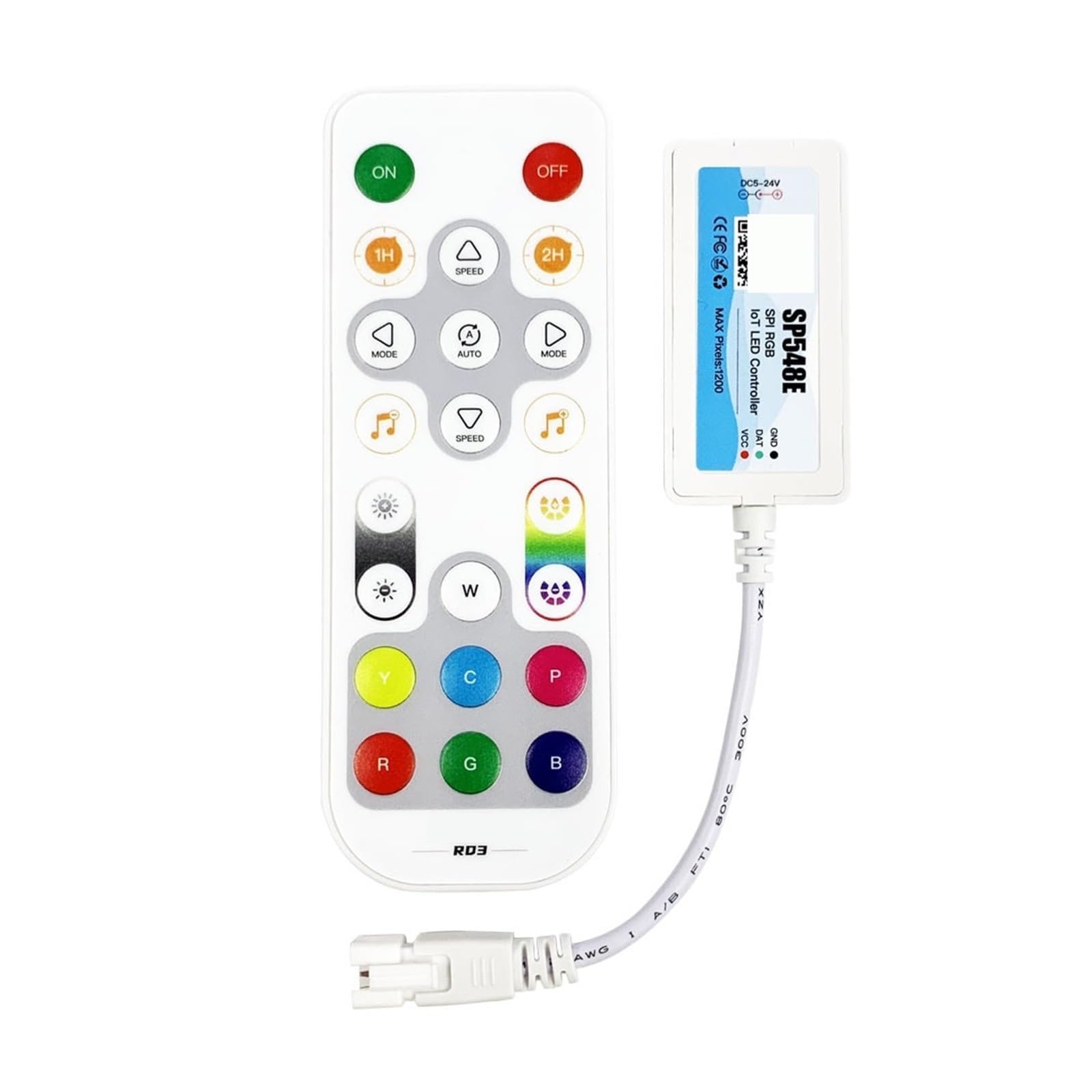1 pc New WS2811/2812 Magic Color Music Controller SP548E Full Color Running Horse and Water Music Voice Control 5-24V(SP548E Dual Output)