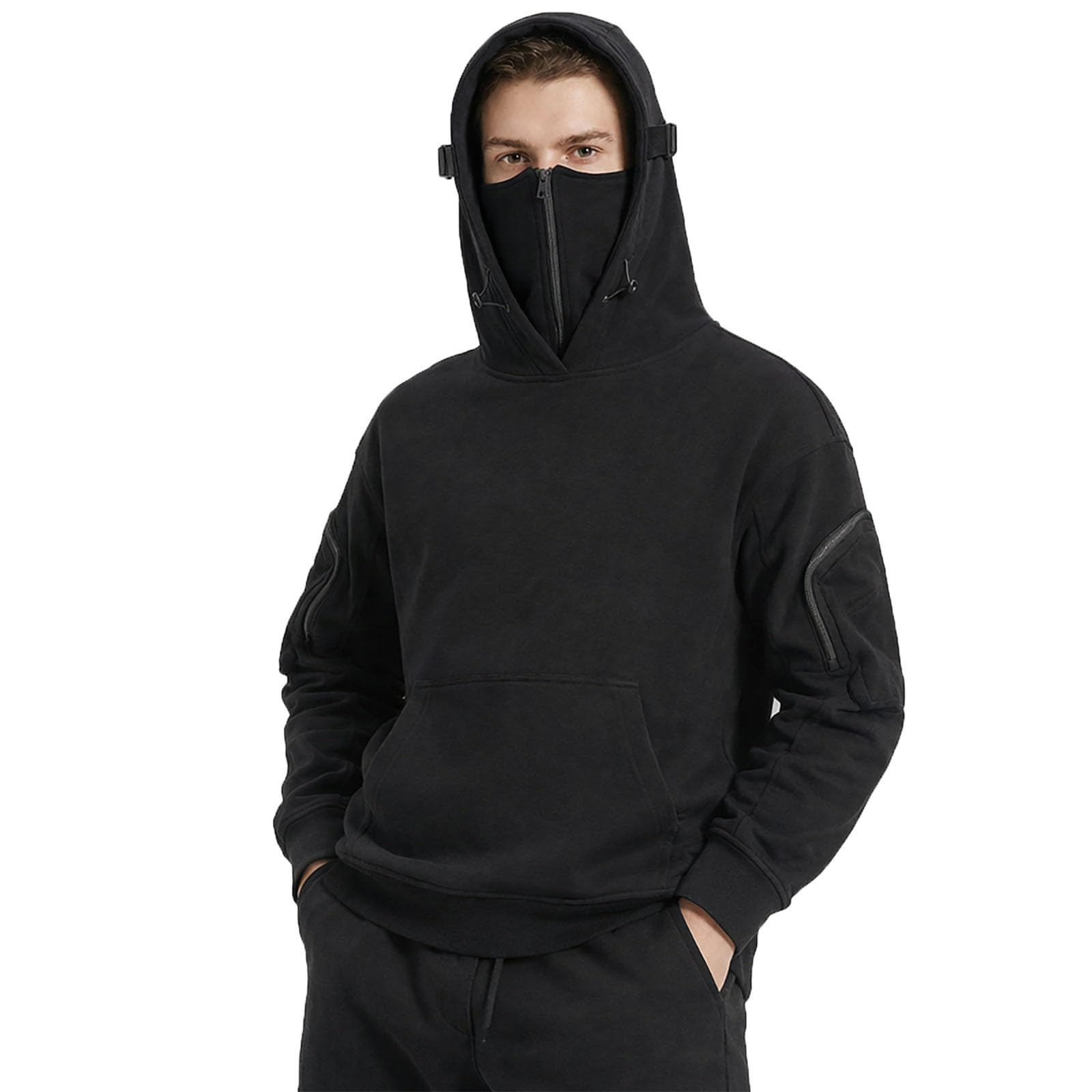 Veste coupe-vent pour moto et vélo avec sweat à capuche gothique - 7