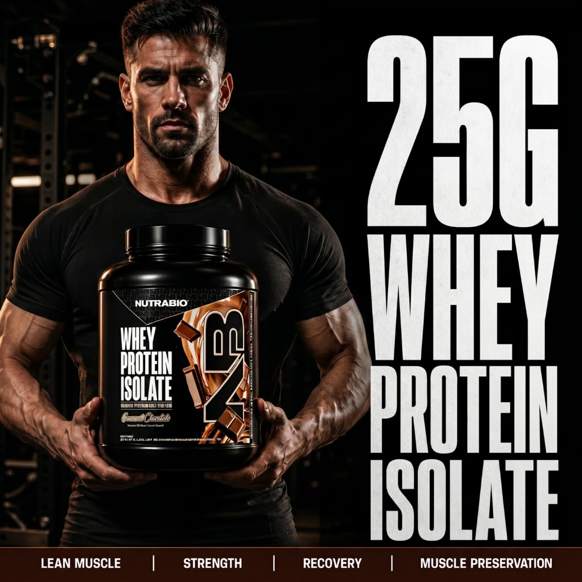NutraBio 100% Whey Protein Isolate Protein Powder, 25g Protein with Complete Amino Acid Profile, Non-GMO, Soy & Gluten Free, Low Carb, Low Calorie Whey Protein Powder, Gourmet Chocolate, 50 Servings — Amazon image 2