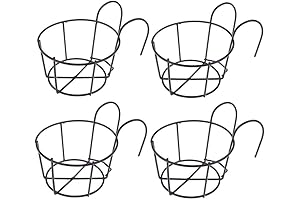 Rail Mounted Hanging Planters That Nestle in Railings