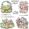 Easter Bunny Flower Basket Stamps and Cutting Dies for Card Making DIY Transparent Silicone Clear Stamp and Metal Die Cuts Sets for Scrapbooking Paper Greeting Cards Decor Seals Craft Supplies #4