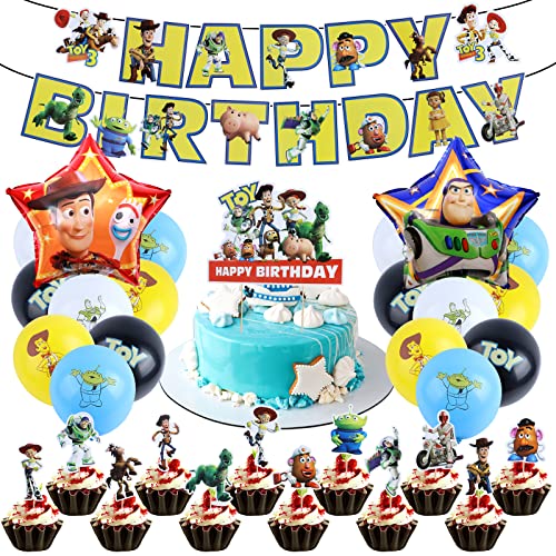 35 Pcs Buzz Lightyear Decoraciones Para Fiesta De Cumpleaños, Buzz Lightyear Cumpleaños Globos,...