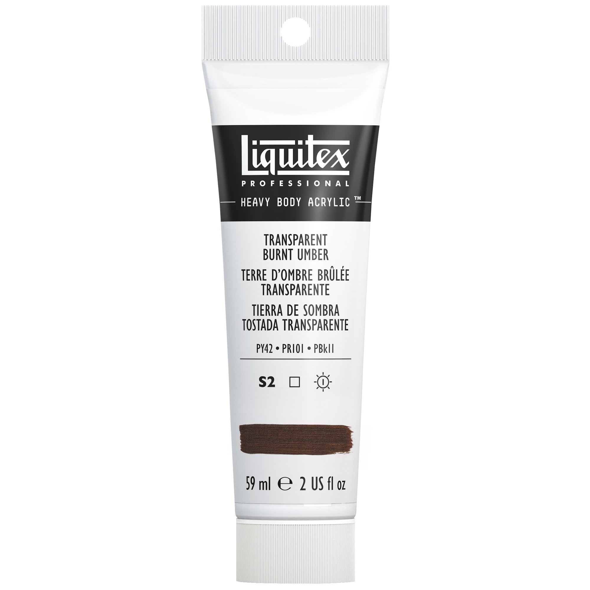 Liquitex 1045130 Professional Heavy Body Acrylfarbe in Künstlerqualität mit ausgezeichneter Lichtechtheit in buttriger Konsistenz, 59ml Tube - Umbra Gebrannt transparent