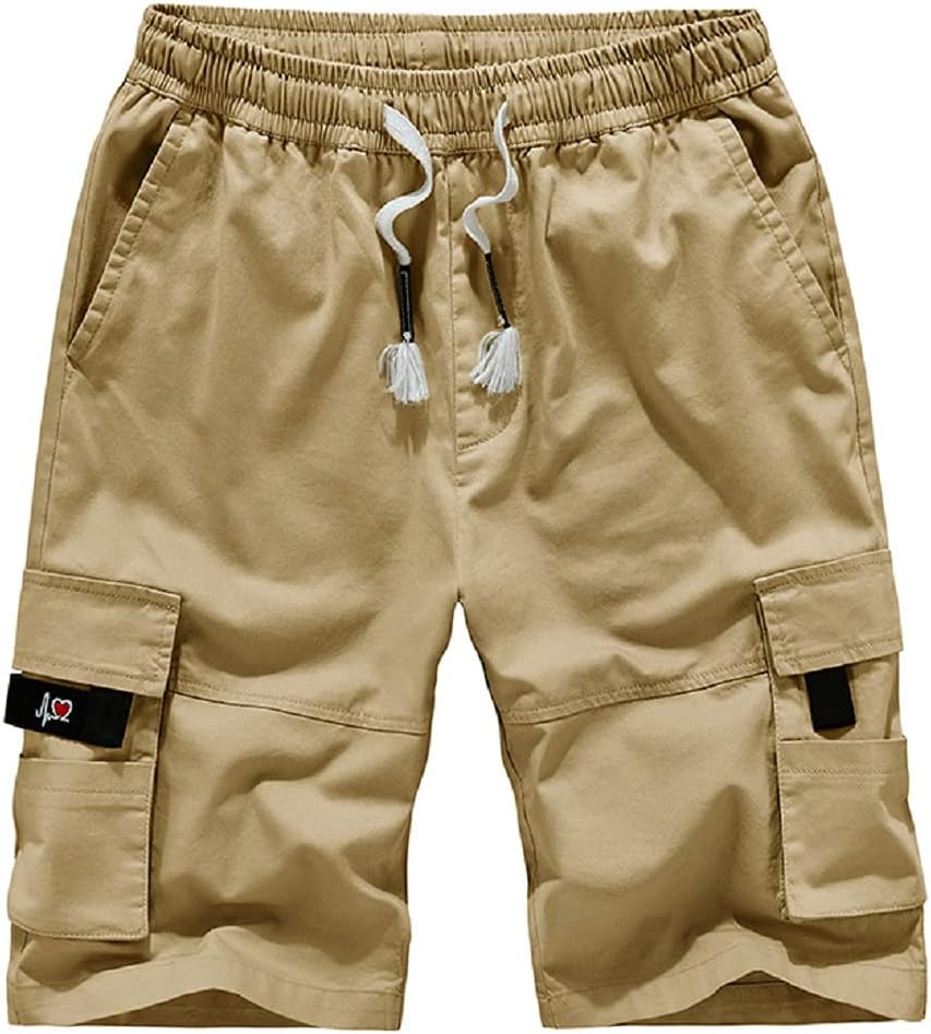 Men's Fashion Cargo Shorts Relaxed Fit Summer Cotton Short Pants with Two Side Pockets