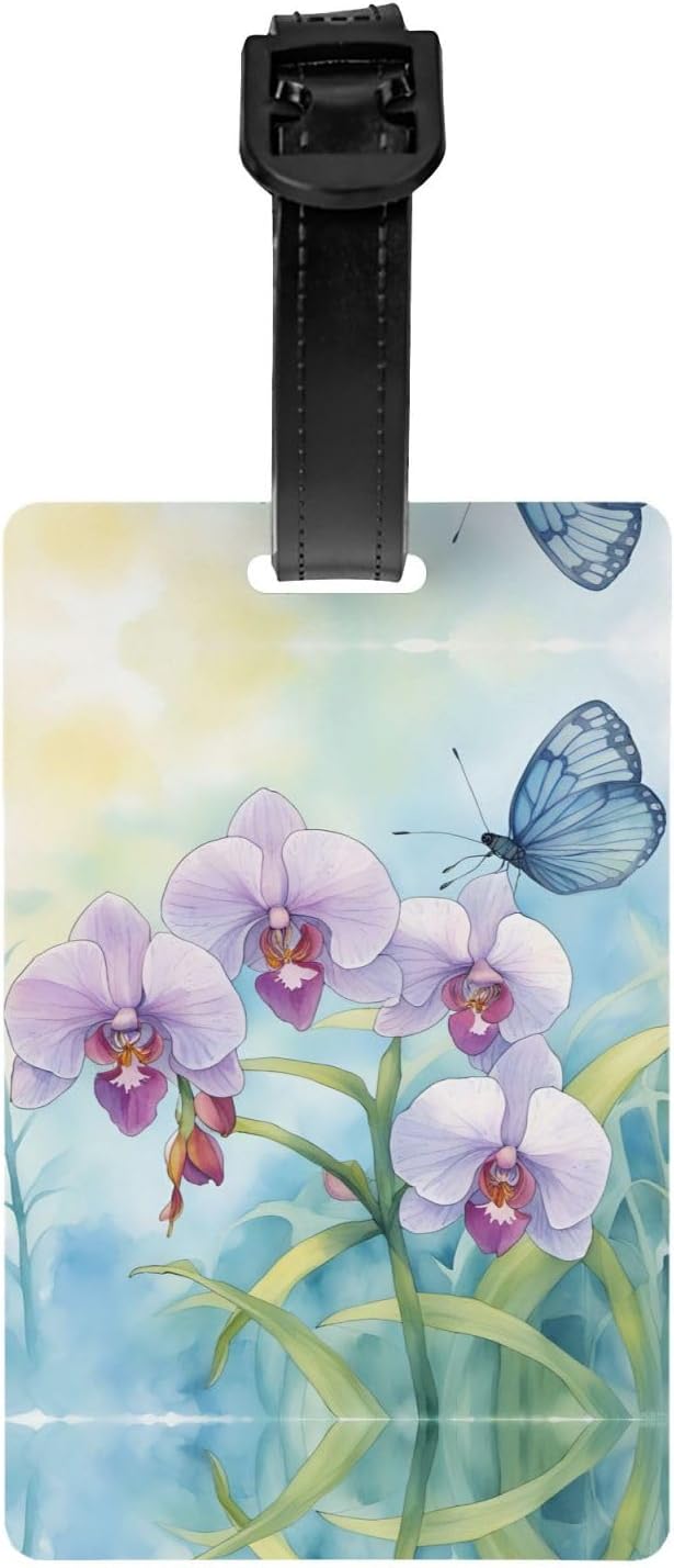 Etichette per bagagli per valigie, con fiori e farfalle, morbide e fresche, per valigie, etichette per bagagli per crociera, aeroporto, viaggi