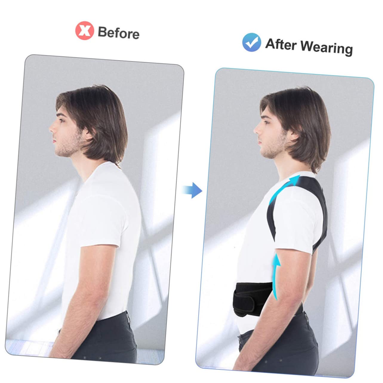 TOVINANNA Straightener Hunchback Belt for Adults Students Reusable Brace Household Posture Daily Use Straightener