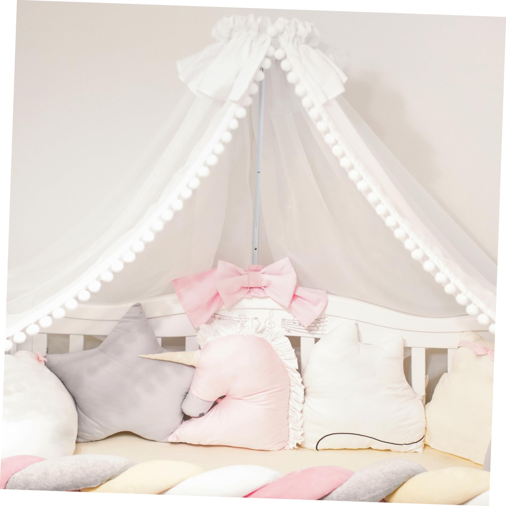 BESPORTBLE Support De Filet pour Baldaquin De Lit Réglable Et Stable avec Base Ferme pour Moustiquaire De Lit Garçon Fille