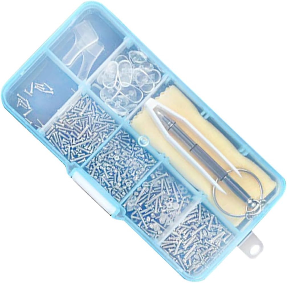 NOLITOY 3pcs Self-Repairing Glasses Kit Comprehensive Eyewear Maintenance Tool Set Screws Nose Pads and Accessories for Sunglasses and Eyeglasses Repair