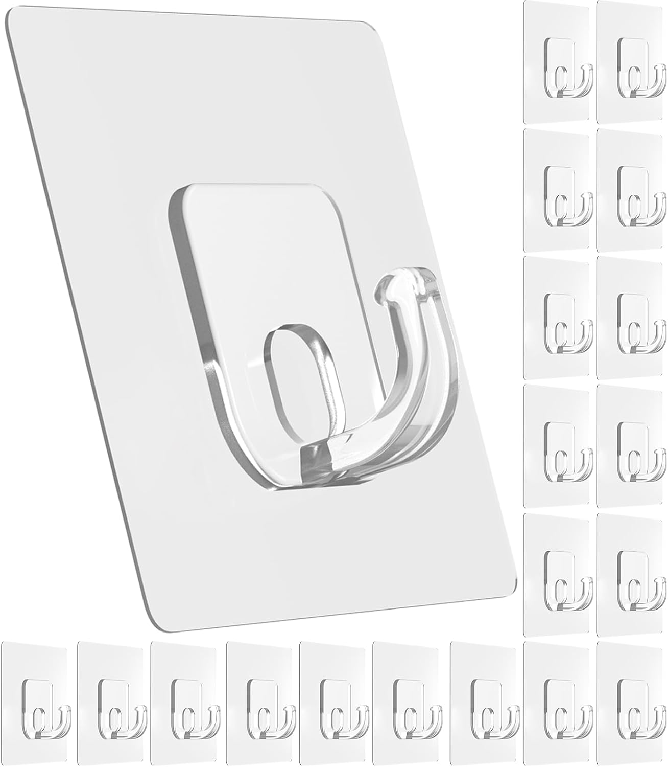 Latoxcaa Large Adhesive Hooks, 10 Pack Heavy Duty Utility Hooks for Hanging 33lb, Damage Free Sticky Hanging, No Trace Self-Adhesive Wall for Kitchen Bathroom Office Multiple Uses