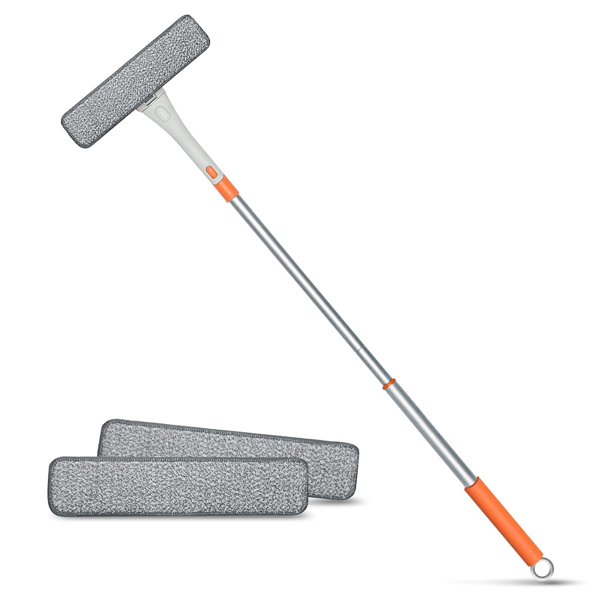 Window Squeegee Cleaner Telescopic Window Cleaning Equipment Kit Tools 48'' 2in1 Extendable Handle Pole Detachable Microfiber Scrubber Shower Squeegee for Cleaning Home Windows Glass Cars