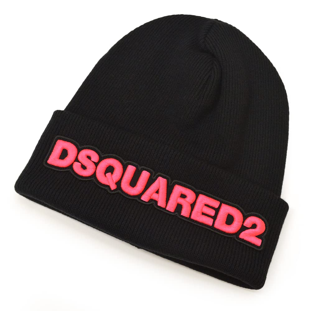 匿名配送★D SQUARED2(ディースクエアード) ロゴ ビーニー帽 ブラック D SQUARED2(ディースクエアード) ニットキャップ・ビーニー